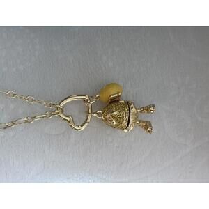 Kate spade Gold Tone Heart and Character Pendant Necklace